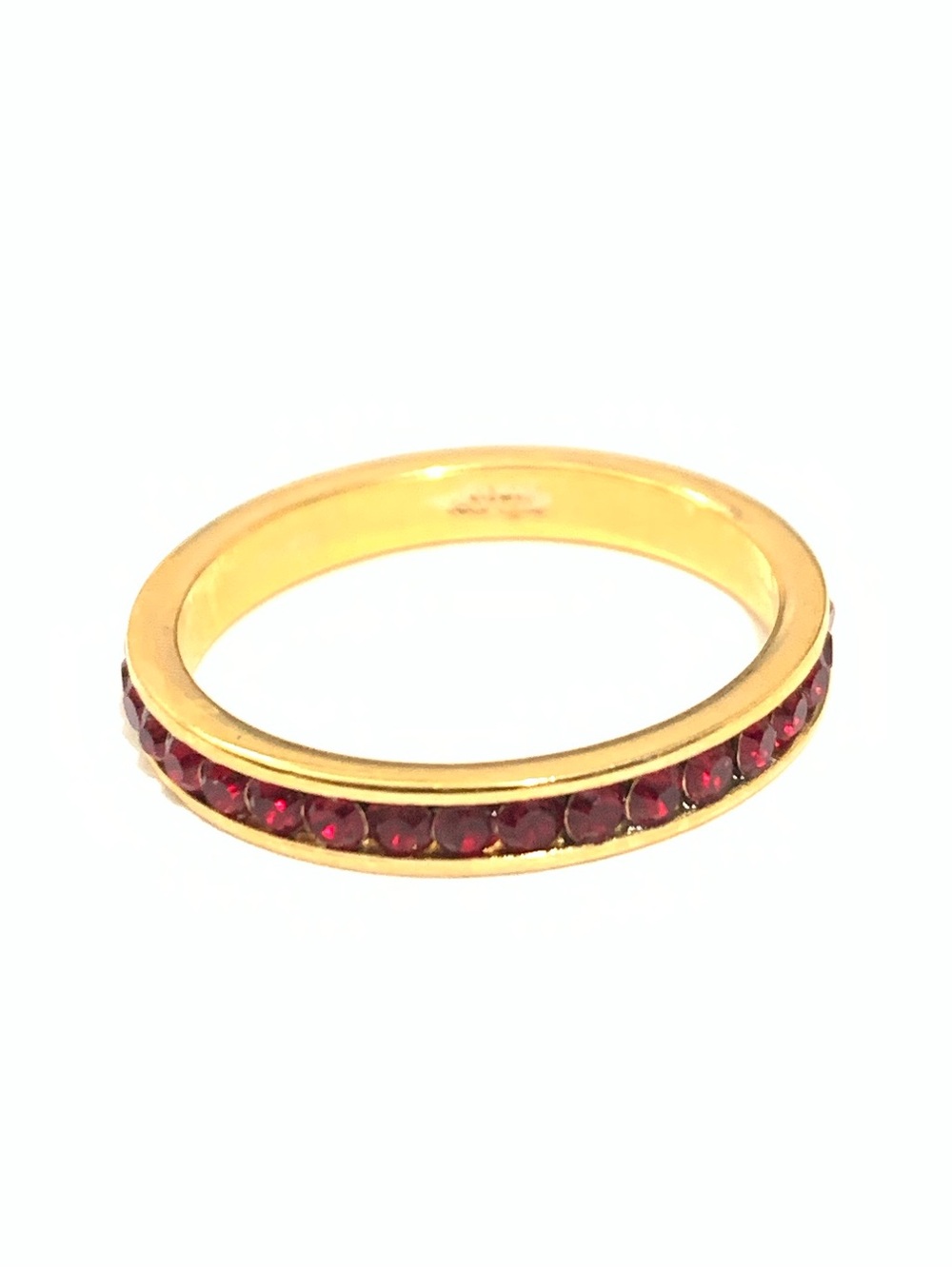 Avon Gold-Tone Band with Deep Red Stones